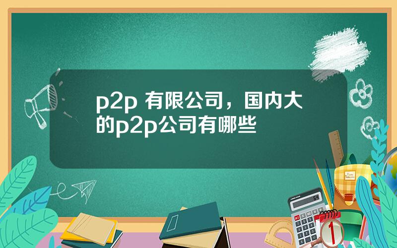 p2p 有限公司，国内大的p2p公司有哪些